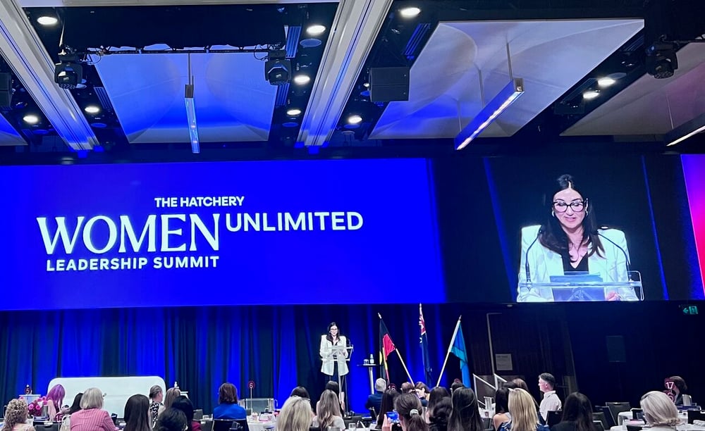 Lisa Annese, speaking at the Women Unlimited Leadership Summit.