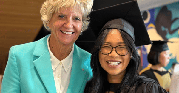 Bonnie Boezeman with a Nursing Scholarship Graduate.