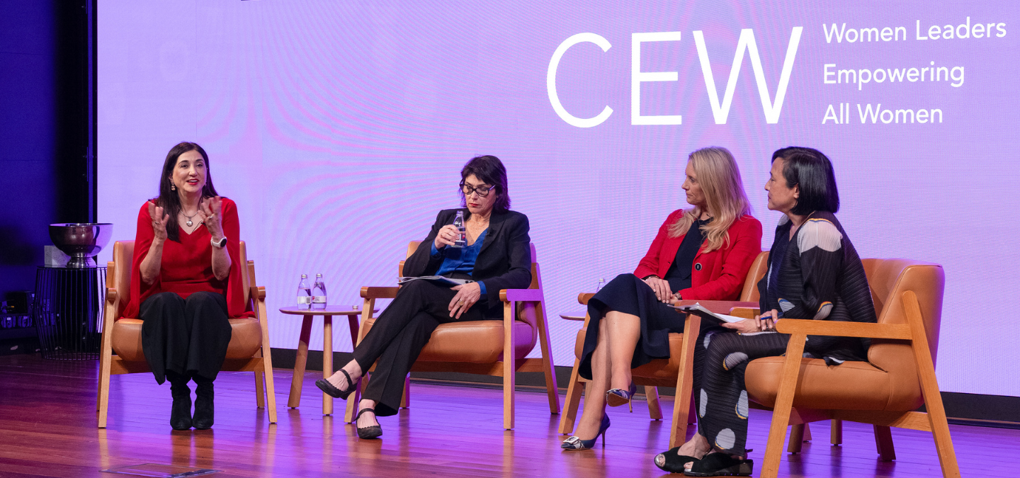 CEW members at a panel discussion on gender equality