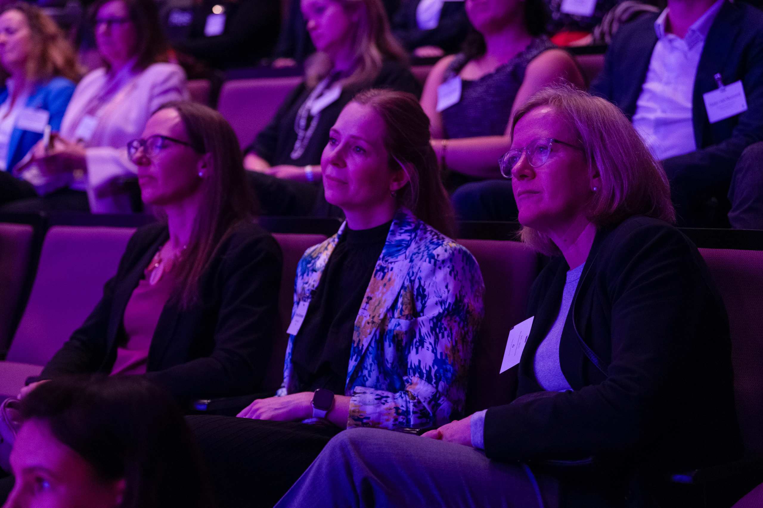 Senior women leaders at CEW event discussing gender equity in Australian workplaces
